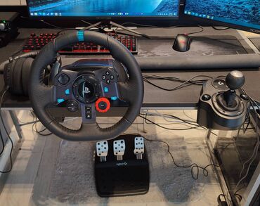 Video oyunlar üçün aksesuarlar: Logitech G29 + Pedal block və Shifter Sükan əla vəziyyətdədir az