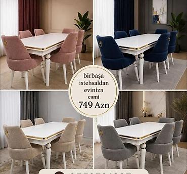 salon oturacaqlari: Qonaq otağı üçün, Yeni, Açılan, Dördbucaq masa, 8 stul — 1