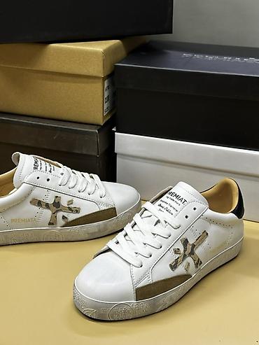 Кроссовки и спортивная обувь: Кроссовки Premiata White Air - Модель: низкие кеды из гладкой белой — 1