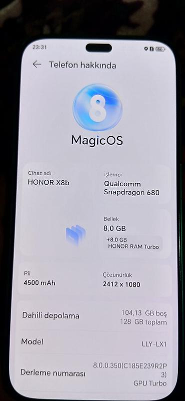 en ucuz kameralar: Honor X8b, 128 GB, rəng - Yaşıl — 2