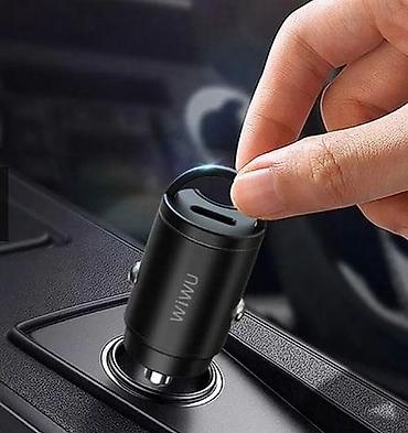 android avto: Автомобильная зарядка wiwu quick charge type-c pd black (pc300) Арт — 1