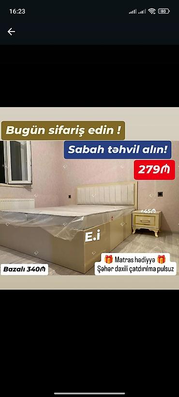 yataq tək: Yataq dəsti – başlıq, çarpayı və tumbadan ibarət - Qiymət: 279₼ - — 1