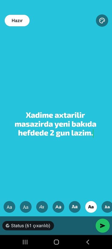 Əməkdaş axtarışı (vakansiyalar): Xadimə tələb olunur
