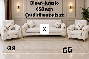 Divan + kreslo dəsti - Tərkib: 1 divan + 2 kreslo, dekorativ lalafo.az -da Divan + kreslo dəsti - Tərkib: 1 divan + 2 kreslo, dekorativ