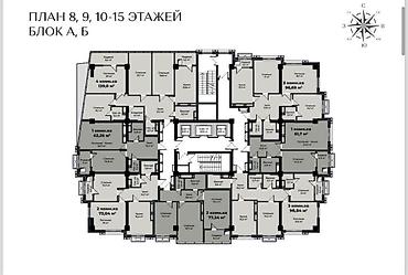 Продажа квартир: 3 комнаты, 96 м², Асанбай мкр Элитка, 16 этаж, ПСО (под самоотделку) — 3