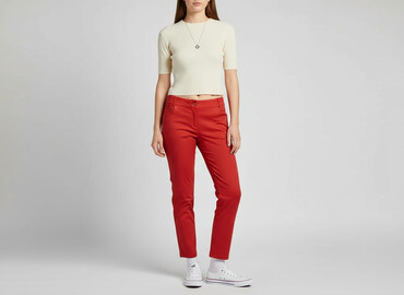 jeans lidl: Spodnie materiałowe damskie, rozmiar L