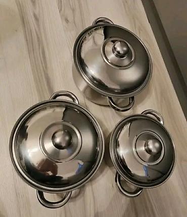 ormani za terase: Set od 3 inox lonaca sa poklopcima – “Classic Soup Pot” - Materijal — 2