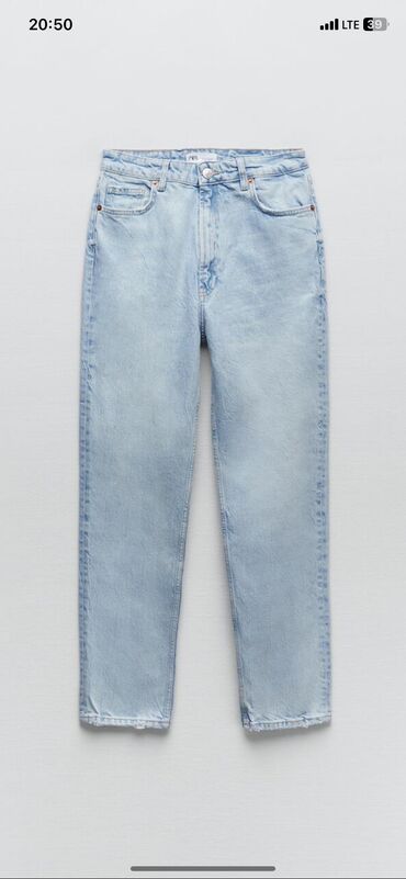 бойфренды женские джинсы: Мом, Zara, Высокая талия