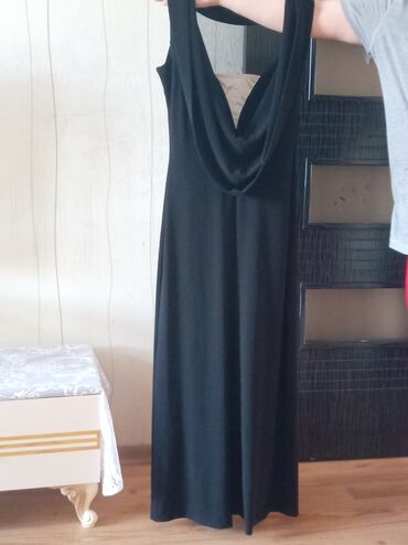 Ziyafət donları: Qara rəngli uzun ziyafət/libas - Model: düz kəsimli, maxi uzunluq - — 8