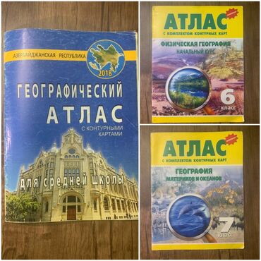 islenmis kitab satisi: Атласы продаются за 3 маната. Atlaslar 3 manata satılır