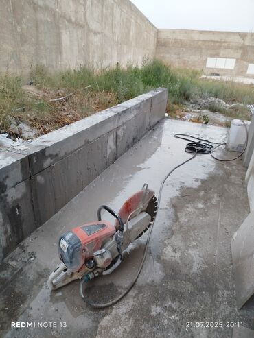 Beton işləri: Səssiz tozsuz səliqəli kəsim. Beton katlavan monolit kubik — 20