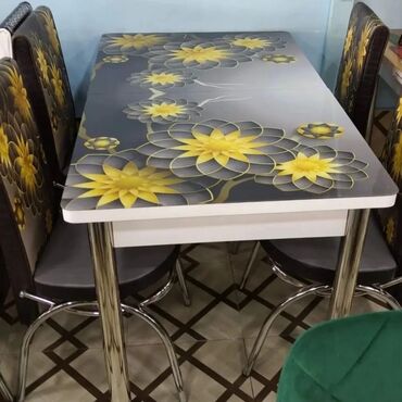 Masa və oturacaq dəstləri: Mətbəx üçün, Yeni, Açılan, Dördbucaq masa, 4 stul — 11