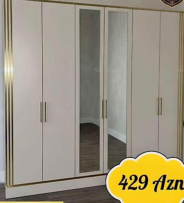 quru süd: 6 qapılı paltar şkafı – ağ rəngdə, klassik-minimal dizayn — 7