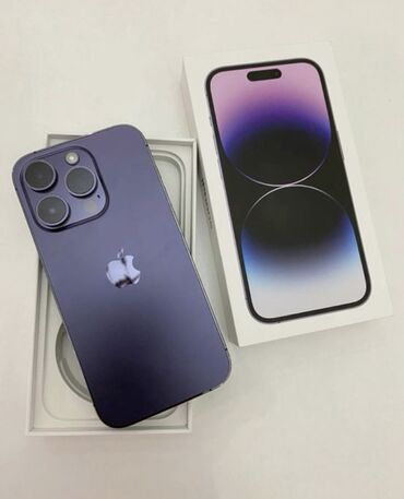 купить айфон 14 бу: IPhone 14 Pro, Колдонулган, 256 ГБ, Deep Purple, Заряддоочу түзүлүш, Кабель, Каптама, 89 %
