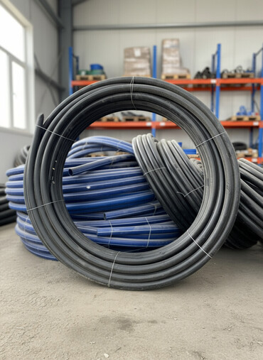 трубы полиэтиленовые: Полиэтиленовые трубы в бухтах 50 метров размер 110 - Материал: ПЭ