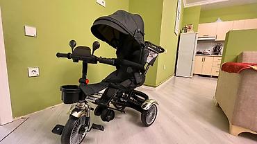 Velosipedlər: Uşaq üçün 3 təkərli velosiped-araba (trike) - Rəng: qara, metalik — 1