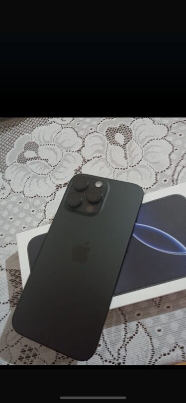 i̇phon 8: IPhone 16 Pro Max, 256 GB, Black Titanium, Barmaq izi, Face ID, Sənədlərlə