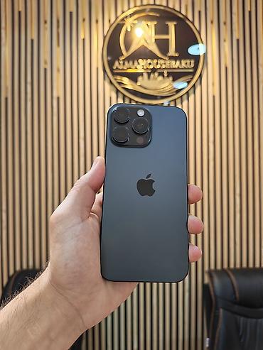 iphone adaptır: IPhone 16 Pro Max, 256 GB, Black Titanium, Simsiz şarj, Face ID, Sənədlərlə — 1