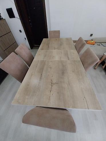 multik sekilleri: Acilib-yığılan yemək dəsti – 1 masa + 6 stul Razilasma yolu ile — 5