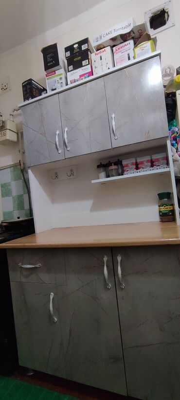 кухонная мебель буу: Кухонный гарнитур, Шкаф, цвет - Серый, Б/у