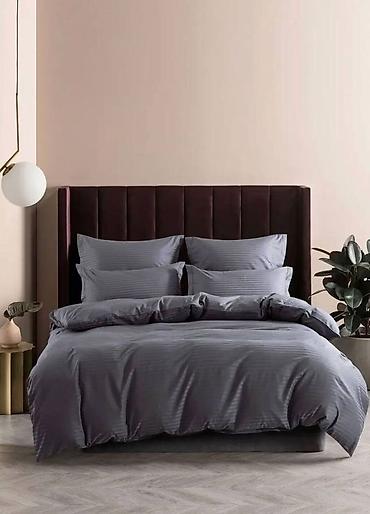 bed sheets: Постельное бельё сатин-жаккард, цвет графит - Комплектация — 2