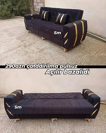 Divanlar: - Model: Açılır-bazalı divan - Rəng: Tünd (qızılı dekor elementləri — 1
