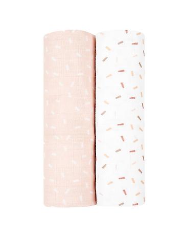 ombre patike: KikkaBoo Pelene od muslina – set 2 kom, 80x80 cm, Confetti Pink Set — 1