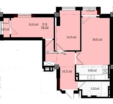 Продажа квартир: 3 комнаты, 76 м², Элитка, 8 этаж, Готовая ПСО (под самоотделку) — 19