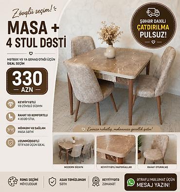 stol stul gəncə: Yeni, 4 stul — 1