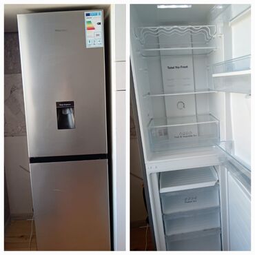 Б/у Холодильник Hisense, No frost, Двухкамерный, цвет - Серый