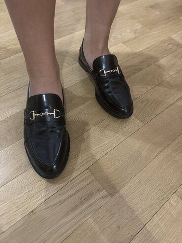 Мокасины и лоферы: Лоферы, 39, Massimo Dutti, Б/у, цвет - Черный, Самовывоз — 7