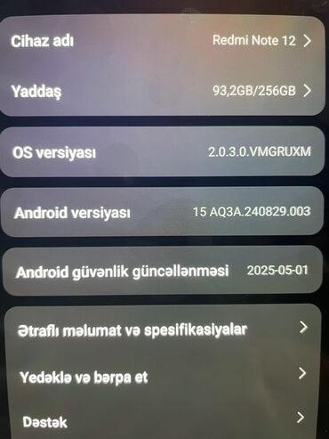 512 gb ssd qiymət: Redmi Note 12, 256 ГБ
