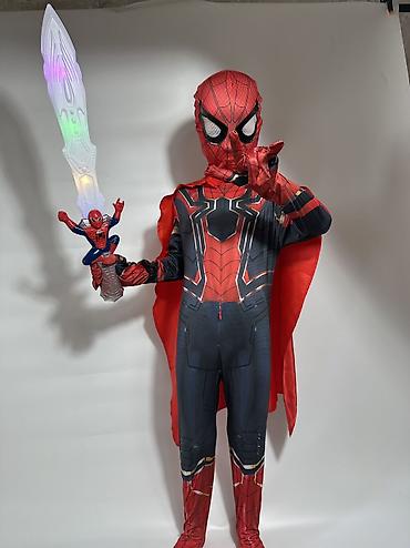 маска spiderman: Детский костюм «Человек-паук» с аксессуарами цена 1900 сом,без — 4