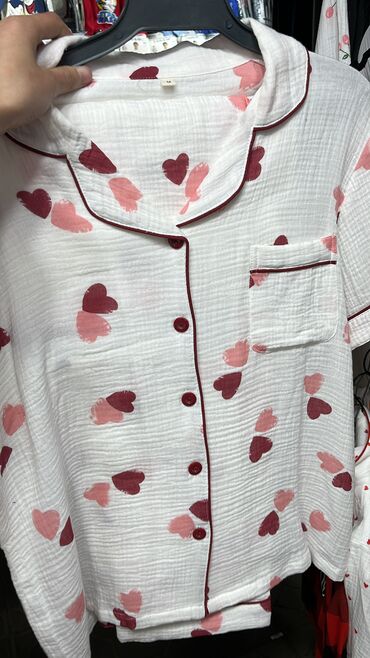 Пижамы: Пижама, Муслин, Турция, В полоску, С кружевом, Для невесты, XS, 2XL, 2XS — 6