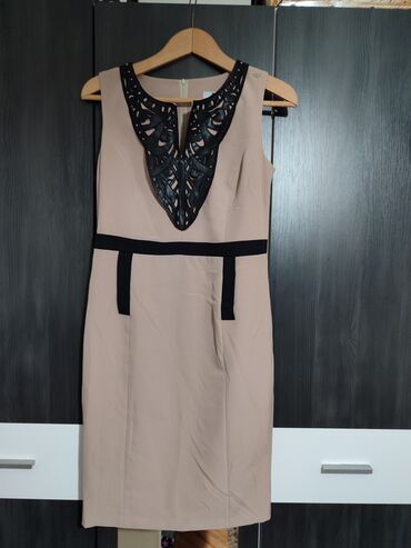elegantna haljina forever: L (EU 40), bоја - Bež, Večernji, maturski, Top (bez rukava)