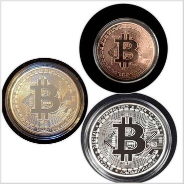 коллекционные монеты: Монета сувенирная подарочная Bitcoin BTC Биткоин в пластиковом