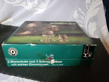 Čaše: Case nove za pivo i zestoko pice Zinnmunsen Nemacka 70,80te. Set za — 6