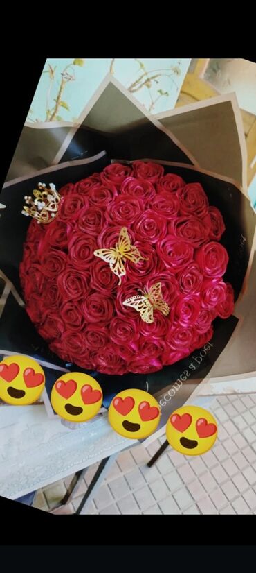 гибкий камень в баку: Məhsul: Zərif dekorativ güllərdən hazırlanmış buketlər - Material