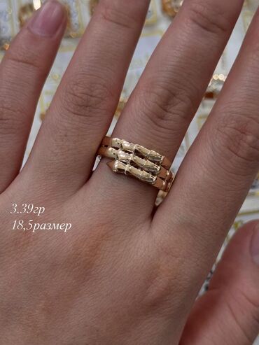 Кольца: Кольцо, Коктейльное, Проба 585, Женские, Без вставки, Новый — 18