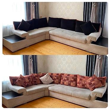 Digər mebel: Rumi Künc divan açılır bazalıdır satılır 450₼. Ölçü 2.20×1.55. Ünvan — 1