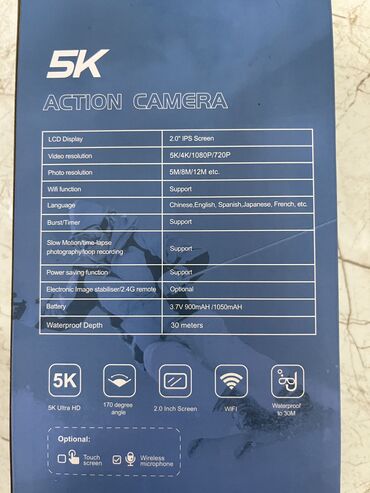 Videokameralar: 📸 OurLife 5K Ultra Action Kamera — Xarakteristika 	•	🎥 Video Çəkilişi — 8