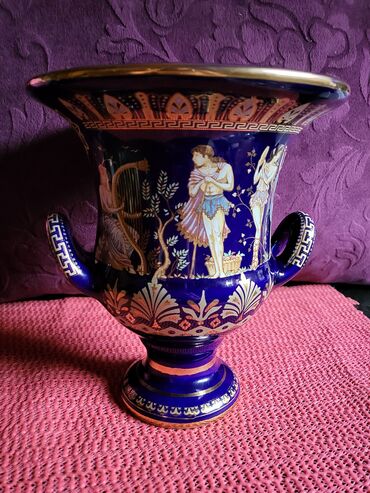 Ostali kućni dekor: Cup,vaza vintaz nov grcki,porcelanski,rucno oslikan 24 kar.zlatom — 1