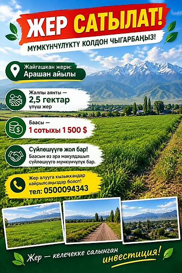 кен сай массив: 250 соток, Для сельского хозяйства — 1