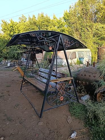 купить качели: Садовые качели Металл, Со спинкой, С крышей — 5