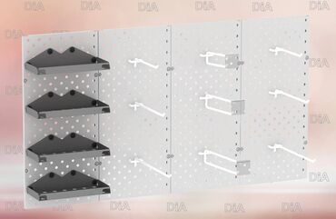 стилажи: Панель перфорированная, настенная, для магазина и склада
