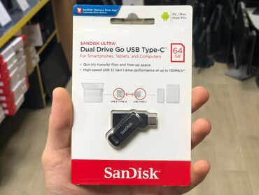 fleş: Flash kart Sandisk, 64 GB, USB 3.1, Yeni