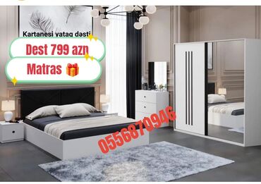 Yataq otağı dəstləri: İkinəfərlik çarpayı, Termo, Dolab, 2 tumba, Azərbaycan, Yeni — 5