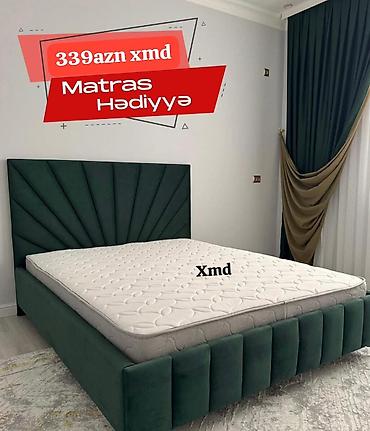 Çarpayılar: Mebel dəsti – yumşaq başlıqlı çarpayı və hədiyyə matras - Ölçü — 1
