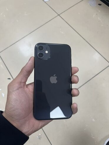 айфон 8 не бу: IPhone 11, Колдонулган, 64 ГБ, Кара, Заряддоочу түзүлүш, Коргоочу айнек, Каптама