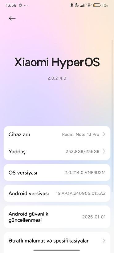 xiomi 17 pro: Redmi 13, 256 GB, rəng - Qara, Sensor — 5